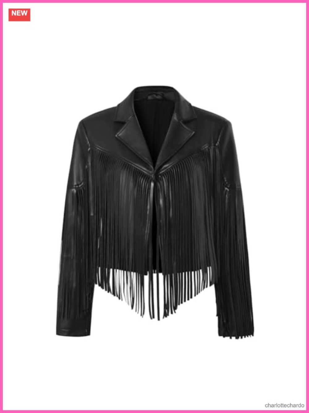 Faux Leather Fringe Crop Moto Jacket Western Cowgirl Country Concert